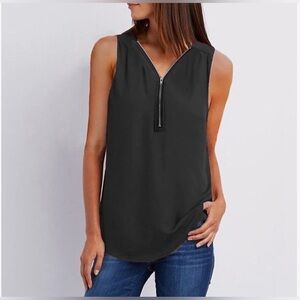 V Neck Sleeveless Top